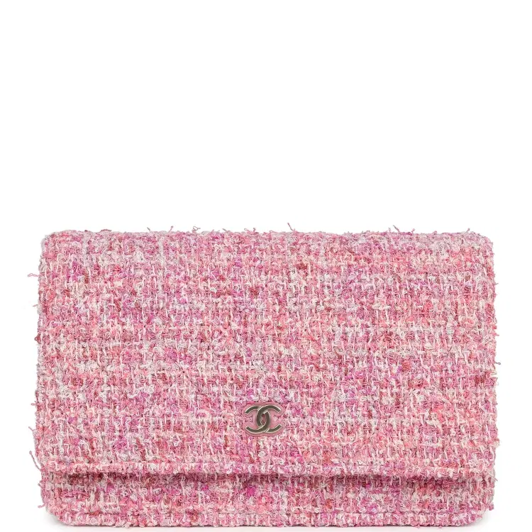 Chanel Classic Wallet On Chain WOC Pink Multicolored Tweed Gold Hardware-Hover-Image