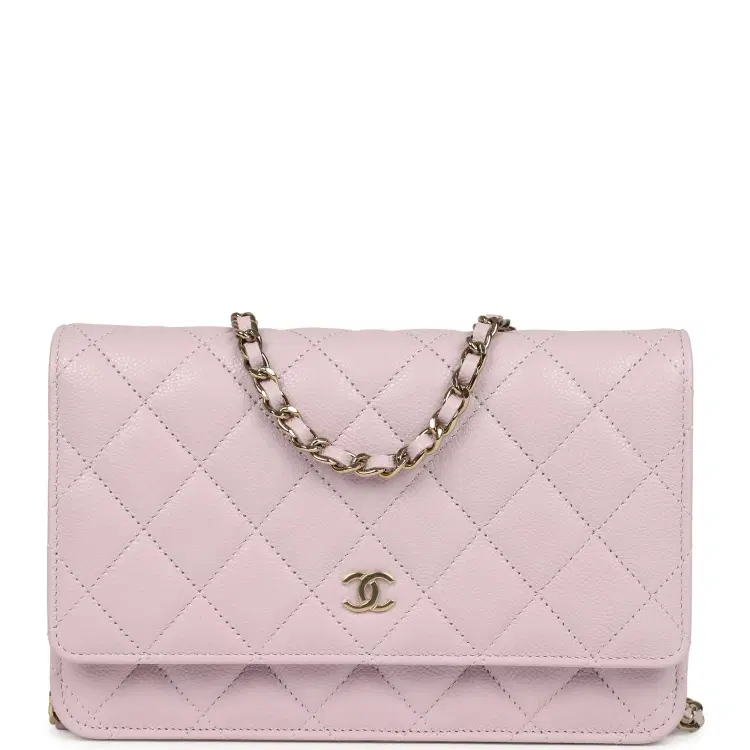 Chanel Wallet On Chain WOC Lilac Shiny Caviar Light Gold Hardware-Hover-Image