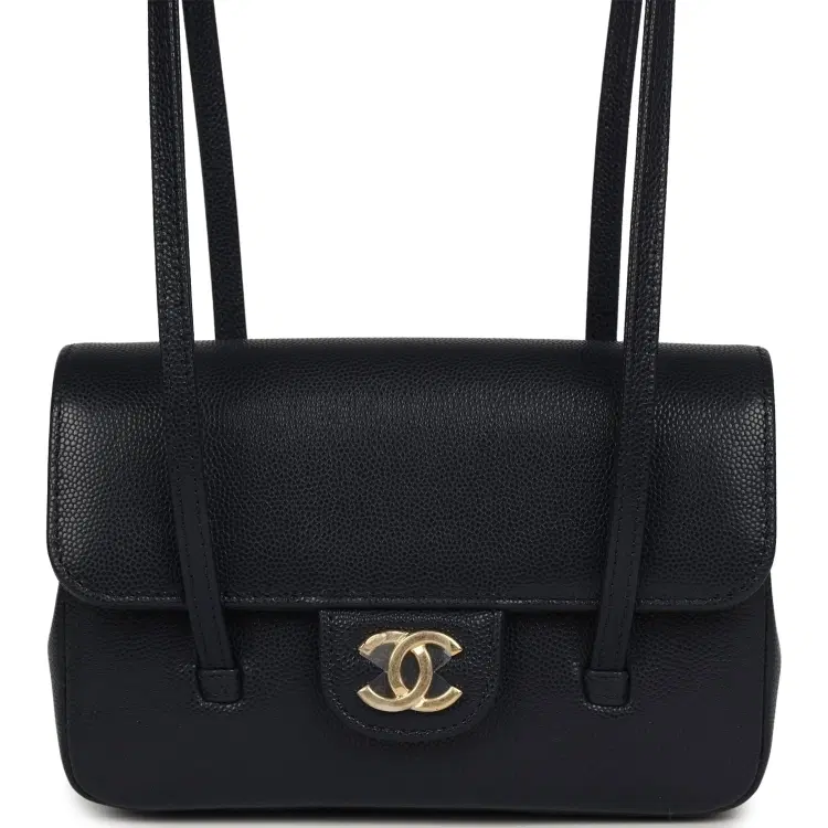 Chanel Mini Preppy Coco Clutch with Straps Navy Blue Shiny Caviar Brushed Gold Hardware-Hover-Image