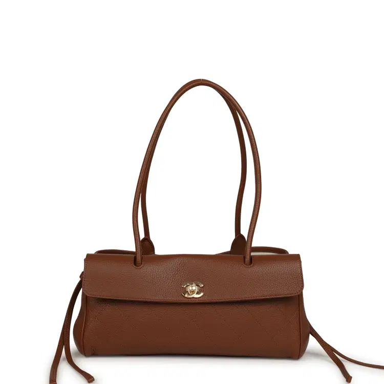 Chanel Small "Urban Essential" East West Shopping Tote Brown Caviar Gold Hardware-Hover-Image