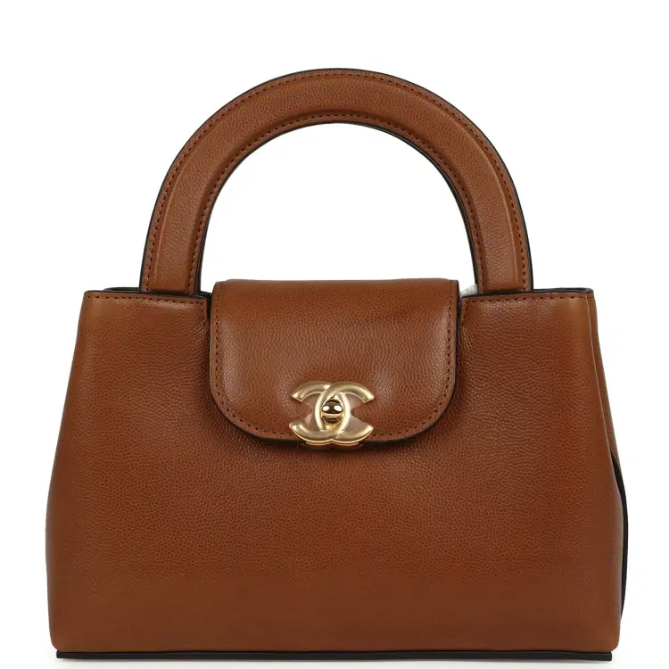 Chanel Small Kelly Shopper Camel Caviar Gold Hardware-Hover-Image