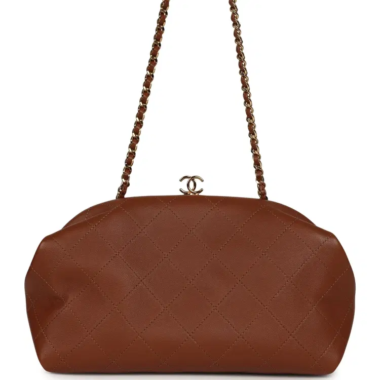 Chanel Small Clutch with Chain Camel Lambskin Gold Hardware-Hover-Image