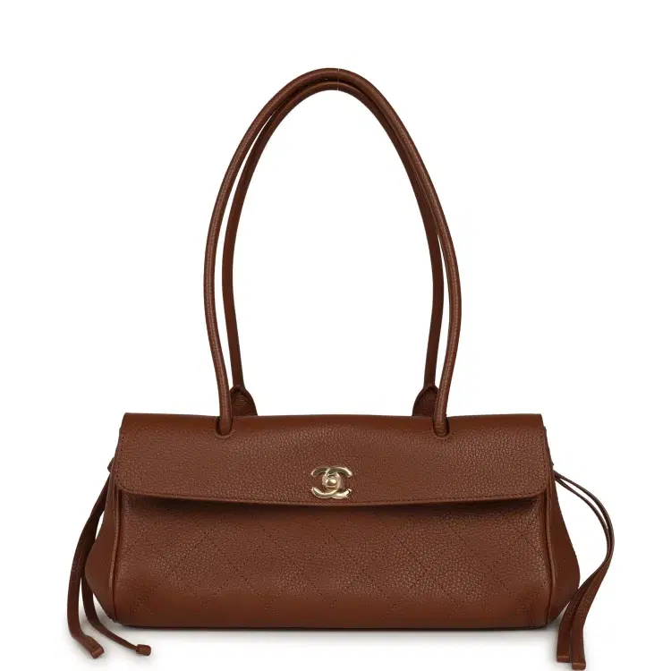 Chanel Small "Urban Essential" East West Shopping Tote Brown Caviar Gold Hardware-Hover-Image