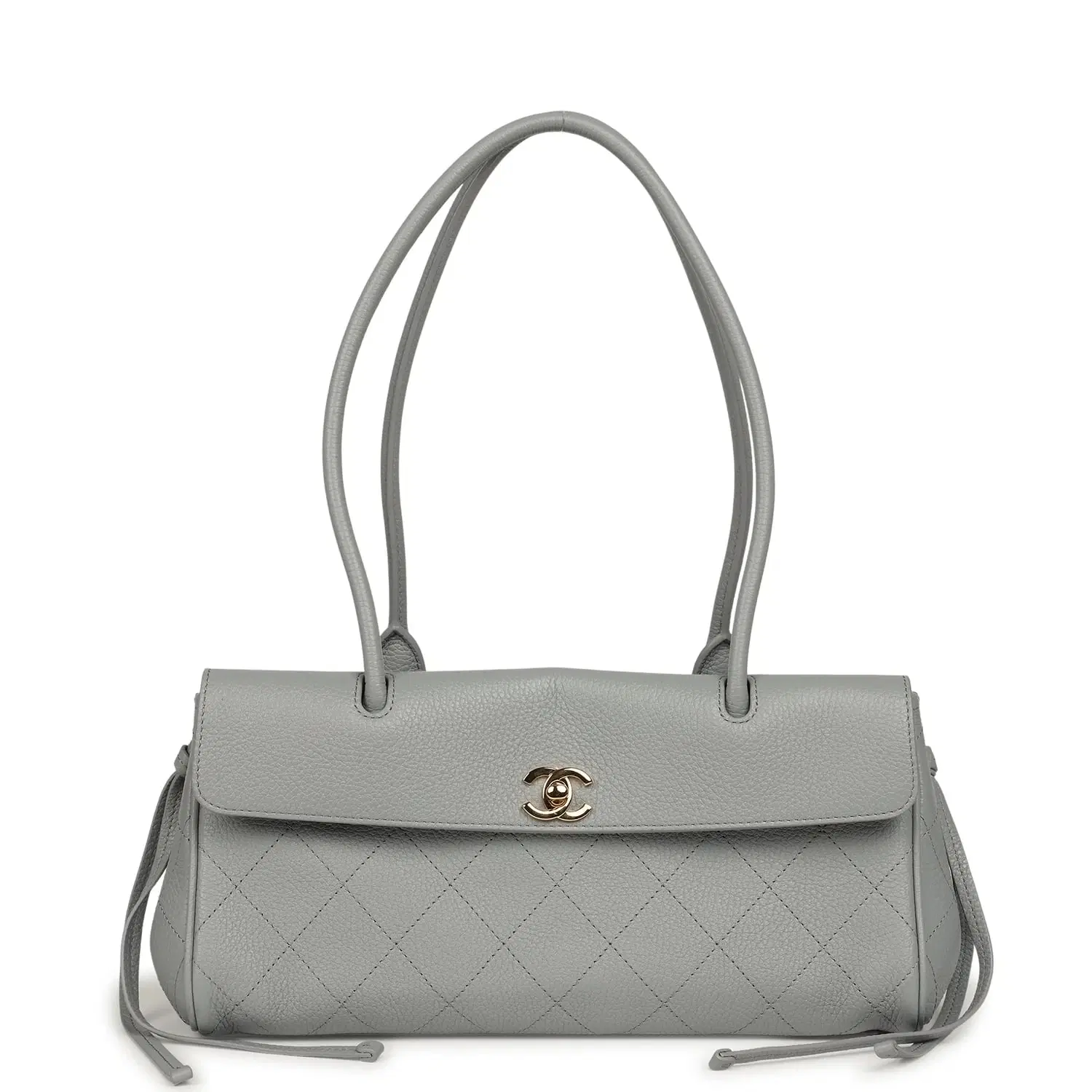 Chanel Small "Urban Essential" East West Shopping Tote Light Grey Caviar Gold Hardware