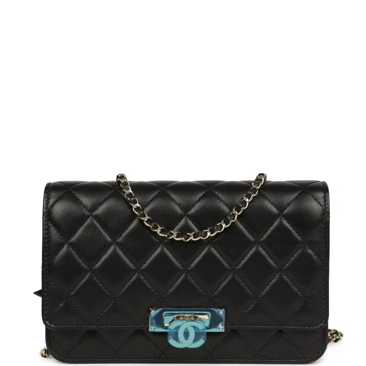 Chanel Wallet On Chain WOC Black Lambskin Light Gold Hardware-Hover-Image