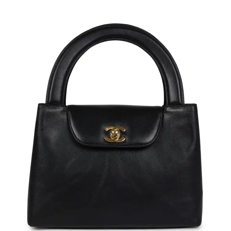 Vintage Chanel Large Kelly Black Caviar Gold Hardware-Hover-Image