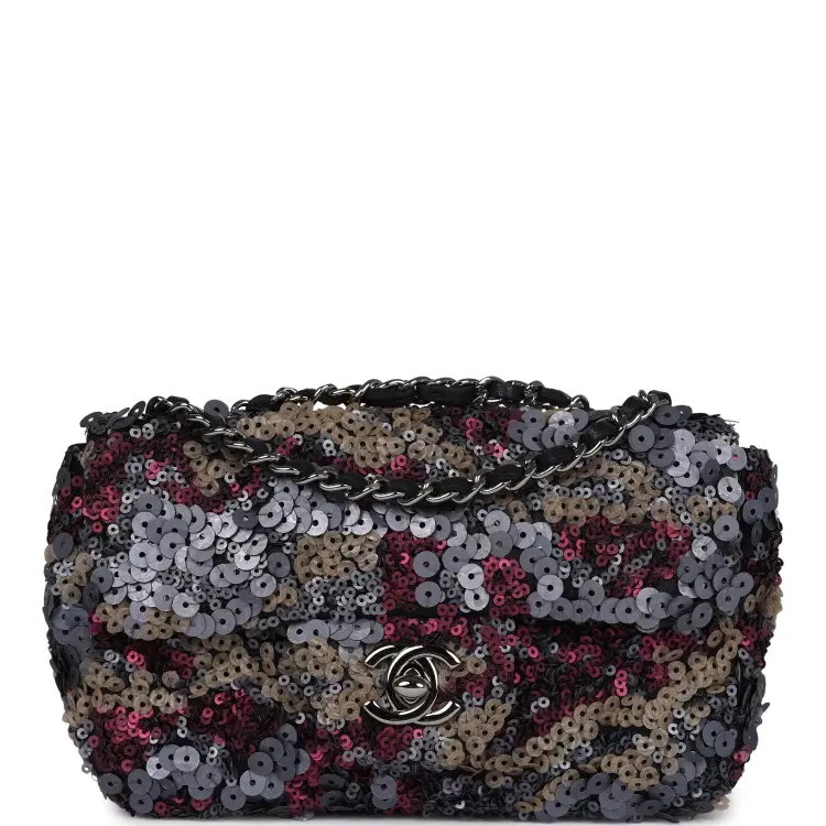 Pre-owned Chanel Limited Edition Extra Mini Flap Bag Multicolor Sequin Ruthenium Hardware-Hover-Image