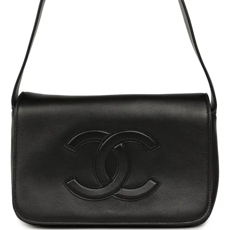 Chanel CC Messenger Bag Black Lambskin Gold Hardware-Hover-Image