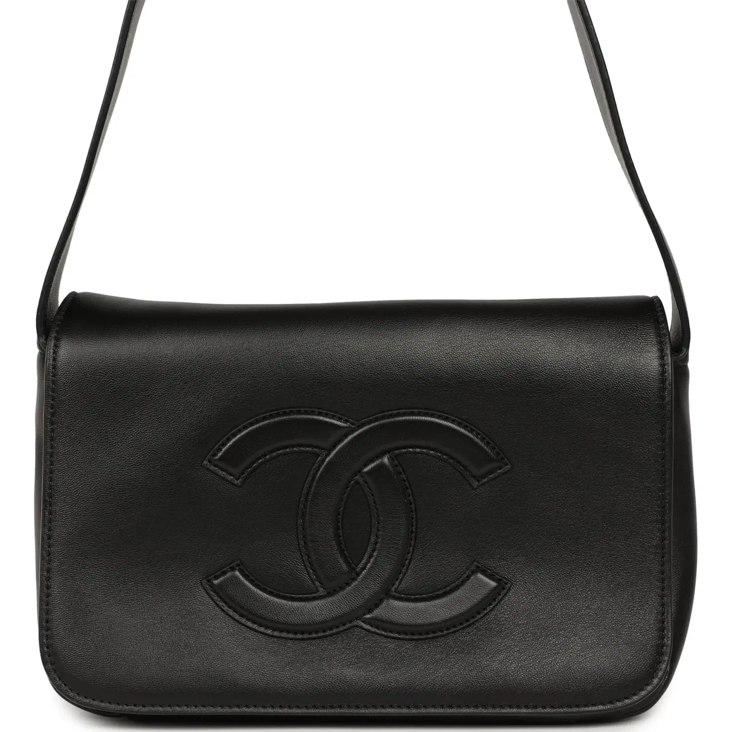 Chanel CC Messenger Bag Black Lambskin Gold Hardware