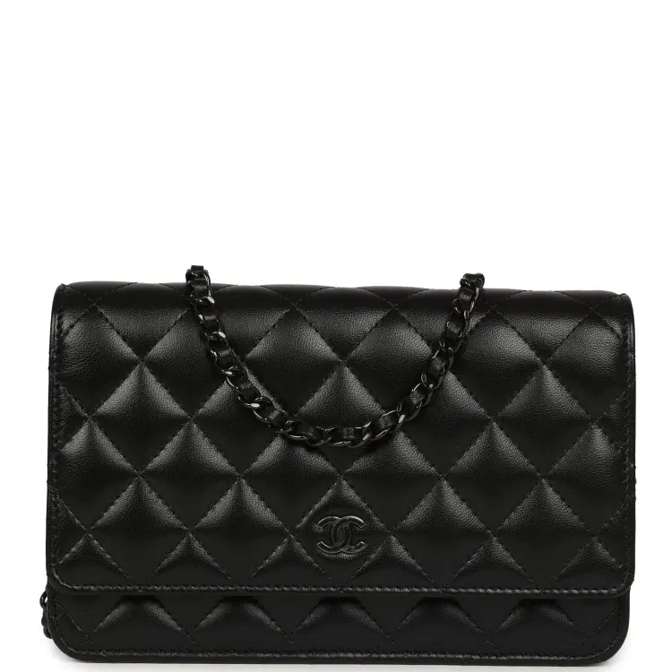 Chanel Classic Wallet On Chain WOC SO Black Lambskin Black Hardware-Hover-Image