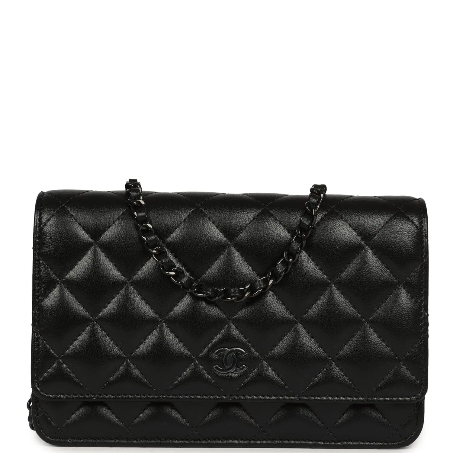 Chanel Classic Wallet On Chain WOC SO Black Lambskin Black Hardware