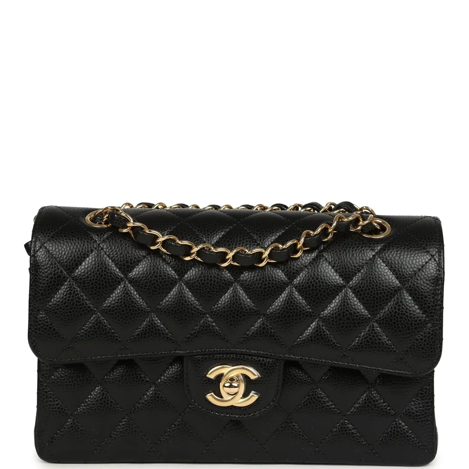Chanel Small Classic Double Flap Bag Black Caviar Gold Hardware