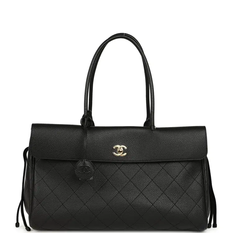 Chanel Medium "Urban Essential" East West Shopping Tote Black Caviar Gold Hardware-Hover-Image