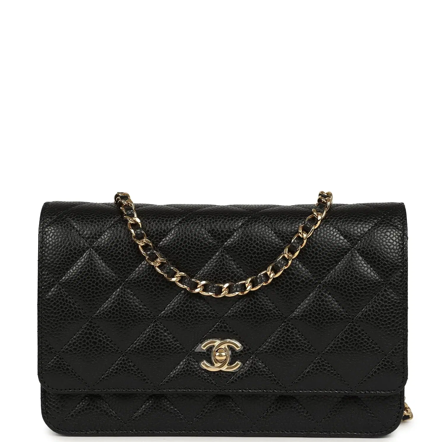 Chanel Wallet On Chain WOC Black Caviar Gold Hardware