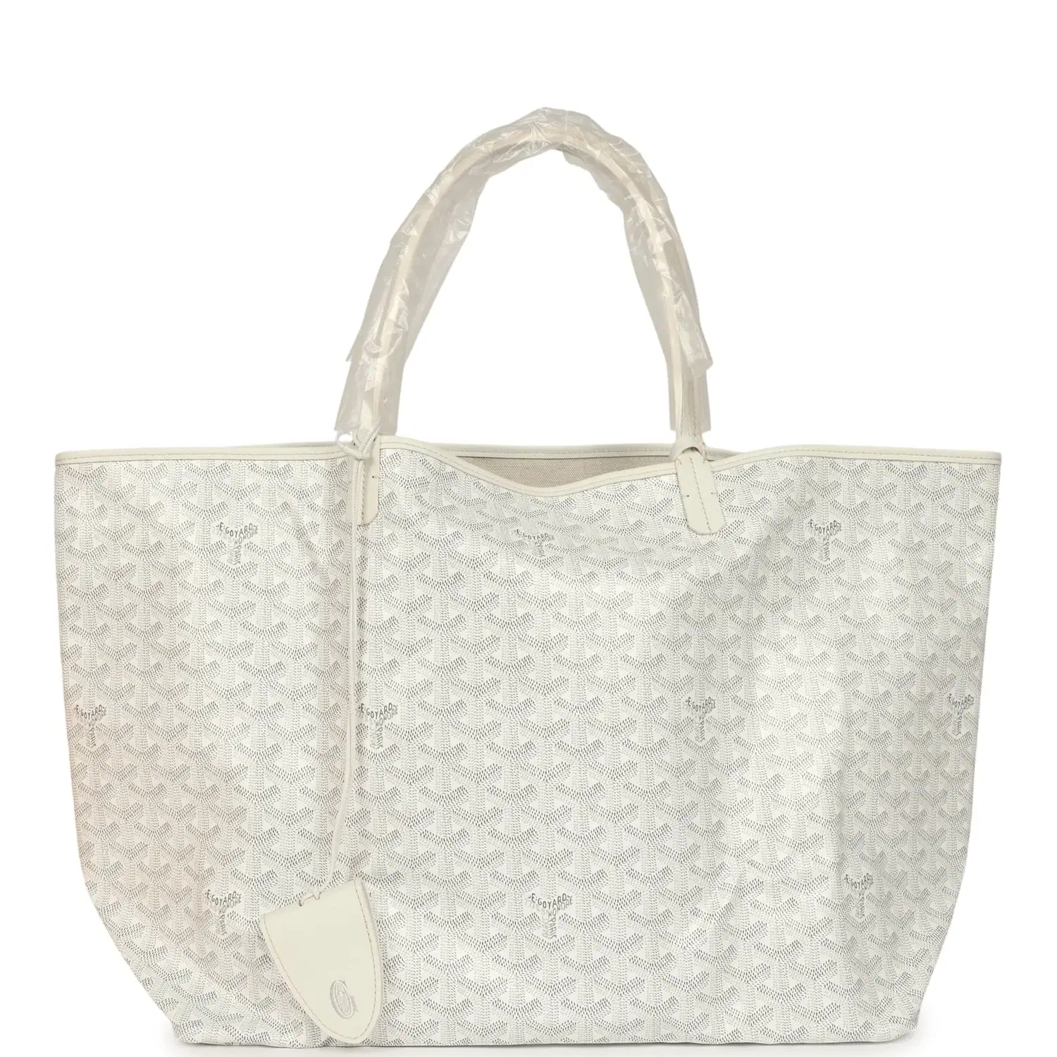 Goyard Goyardine Canvas White Saint Louis GM Tote Palladium Hardware