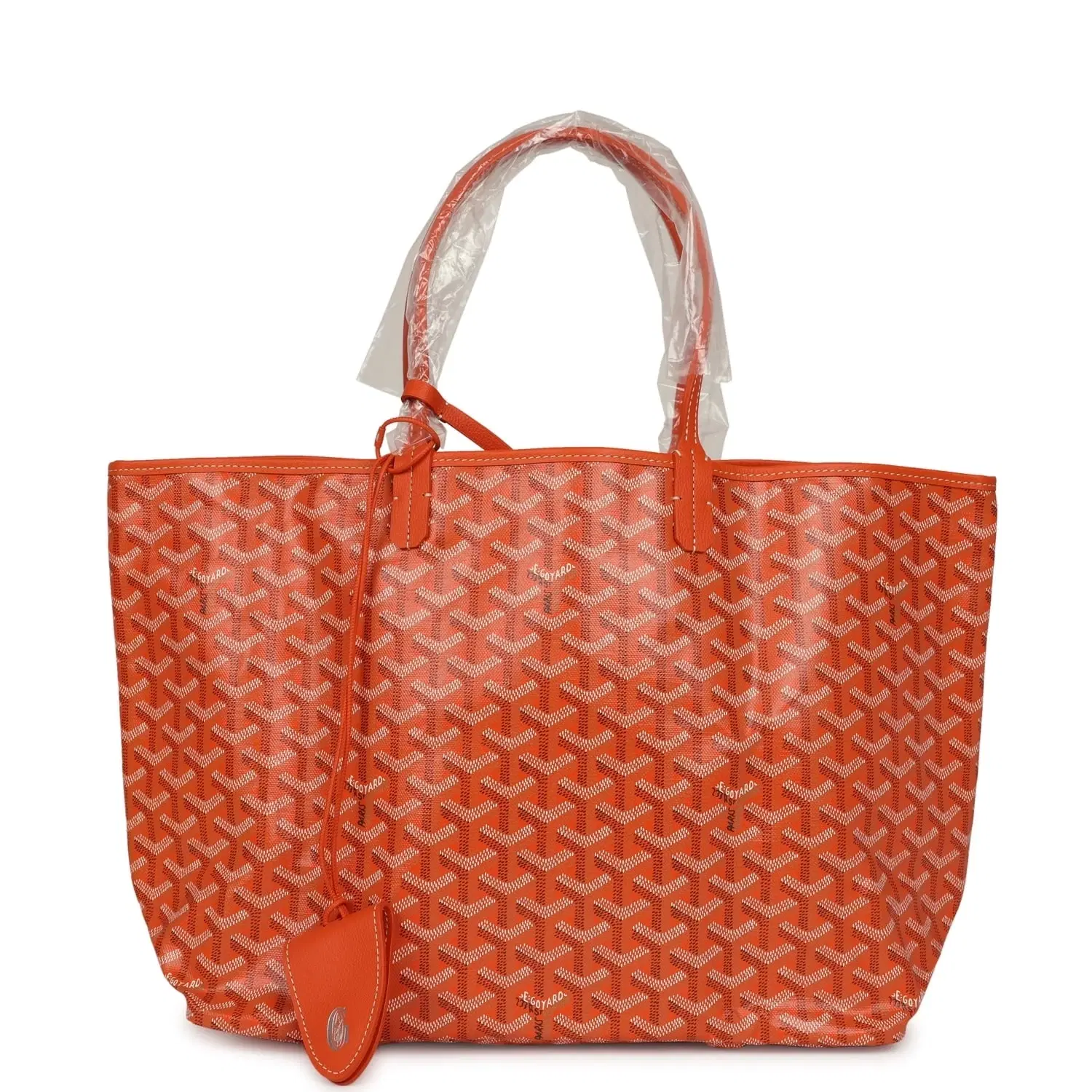 Goyard Goyardine Canvas Orange Saint Louis PM Tote Palladium Hardware