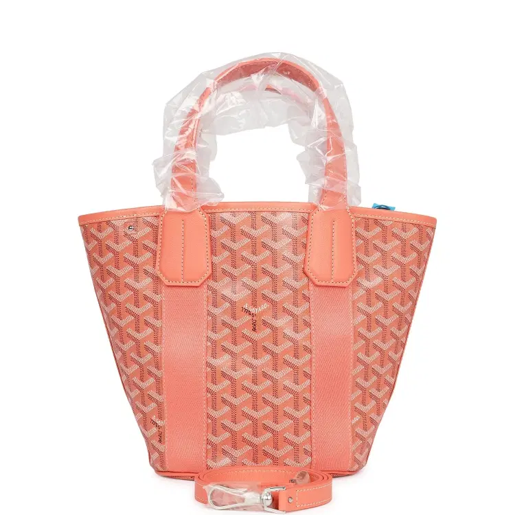 Goyard Goyardine Belharra PM Coral Tote Palladium Hardware-Hover-Image