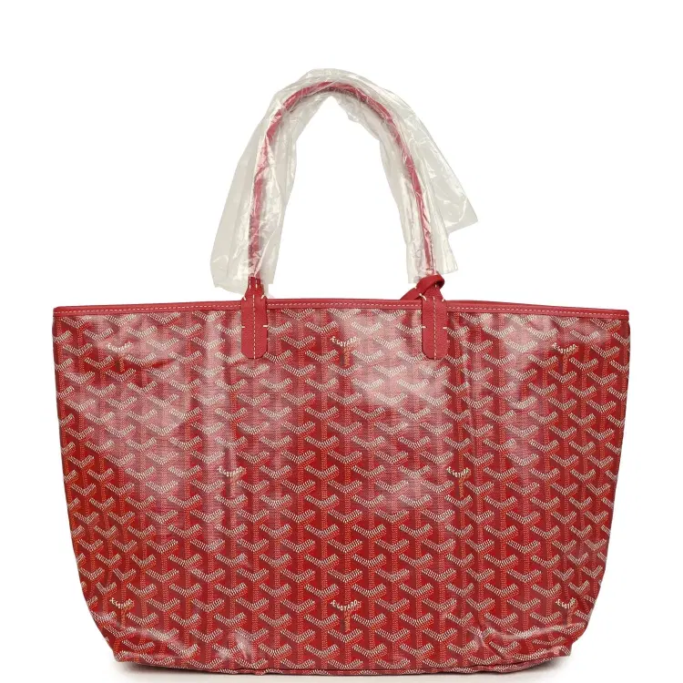 Goyard Goyardine Red Saint Louis PM Tote Bag Palladium Hardware-Hover-Image