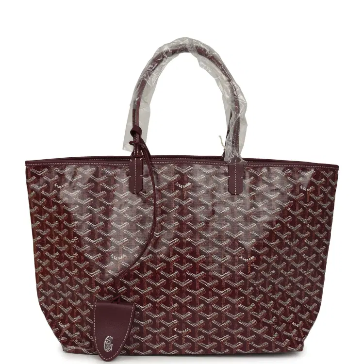Goyard Goyardine Canvas Burgundy Saint Louis PM Tote Palladium Hardware-Hover-Image