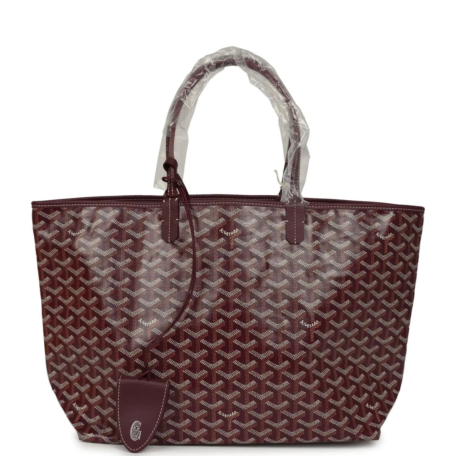 Goyard Goyardine Canvas Burgundy Saint Louis PM Tote Palladium Hardware