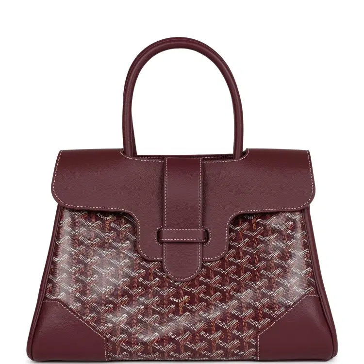 Goyard Saigon Tote Burgundy Goyardine Canvas Palladium Hardware-Hover-Image