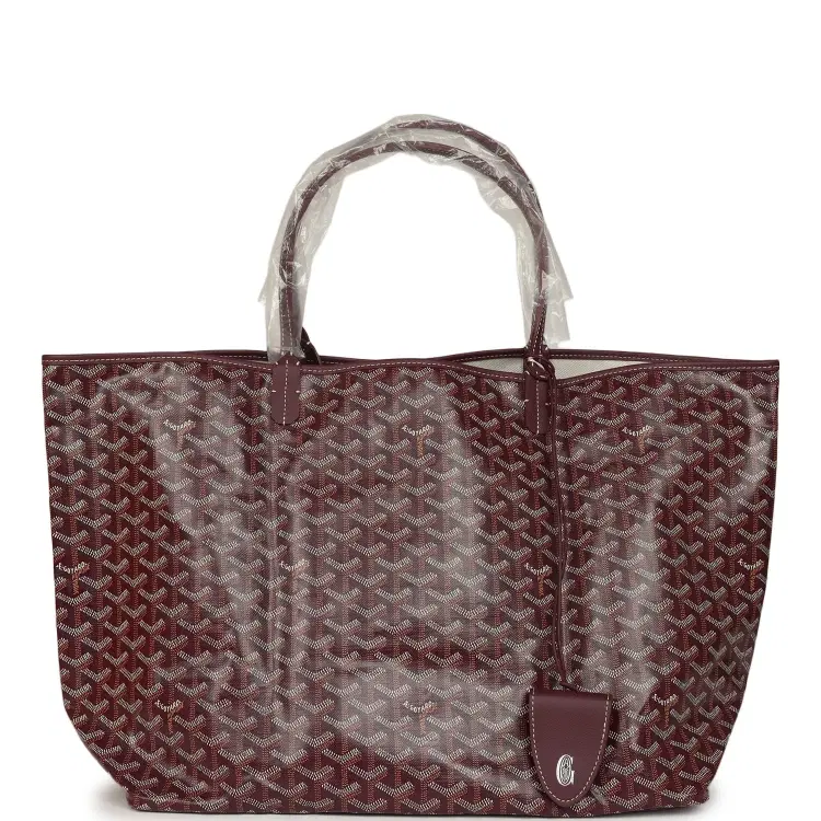 Goyard Goyardine Burgundy Saint Louis GM Tote Bag Palladium Hardware-Hover-Image