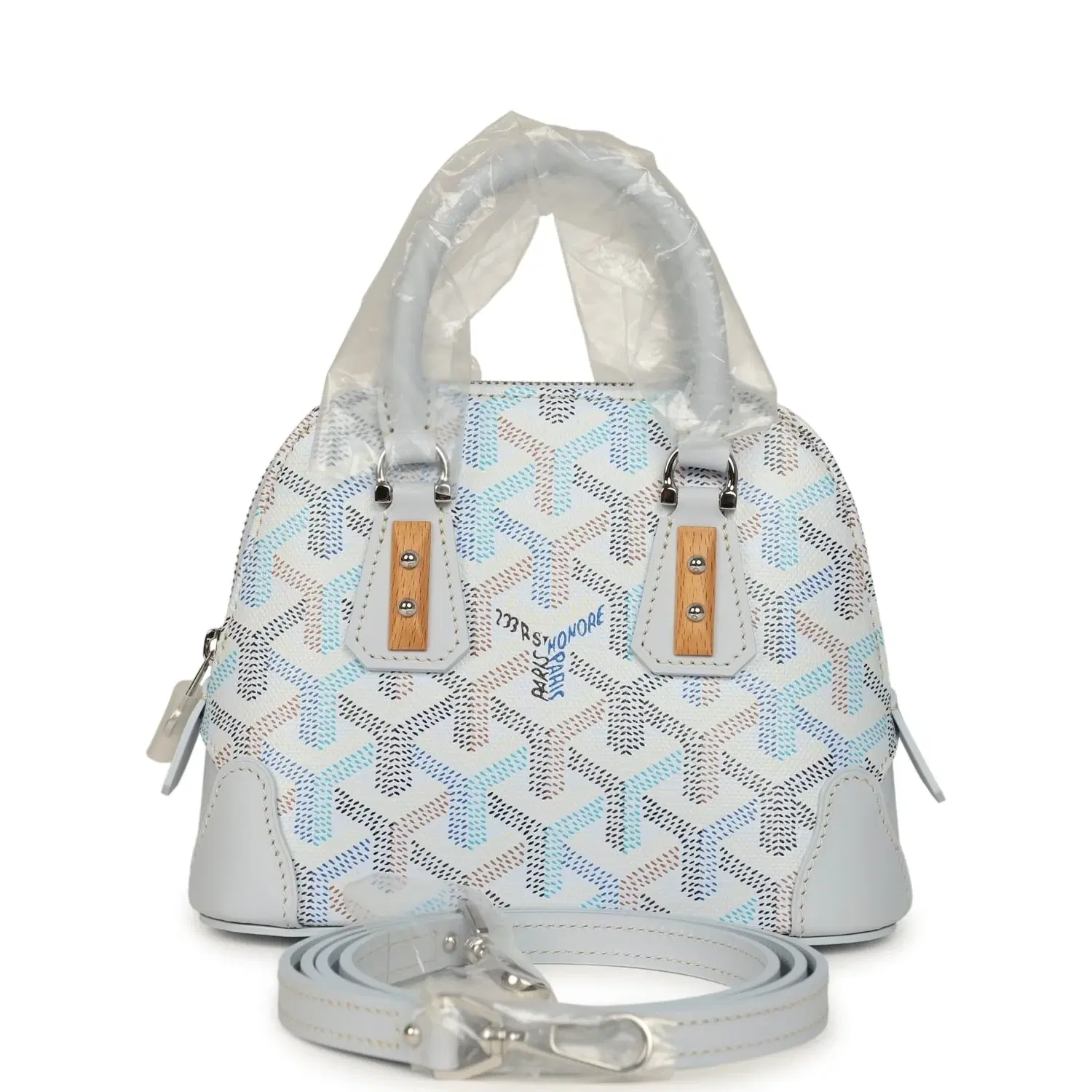 Goyard Goyardine Canvas Polar Blue Vendome Nano Bag Palladium Hardware