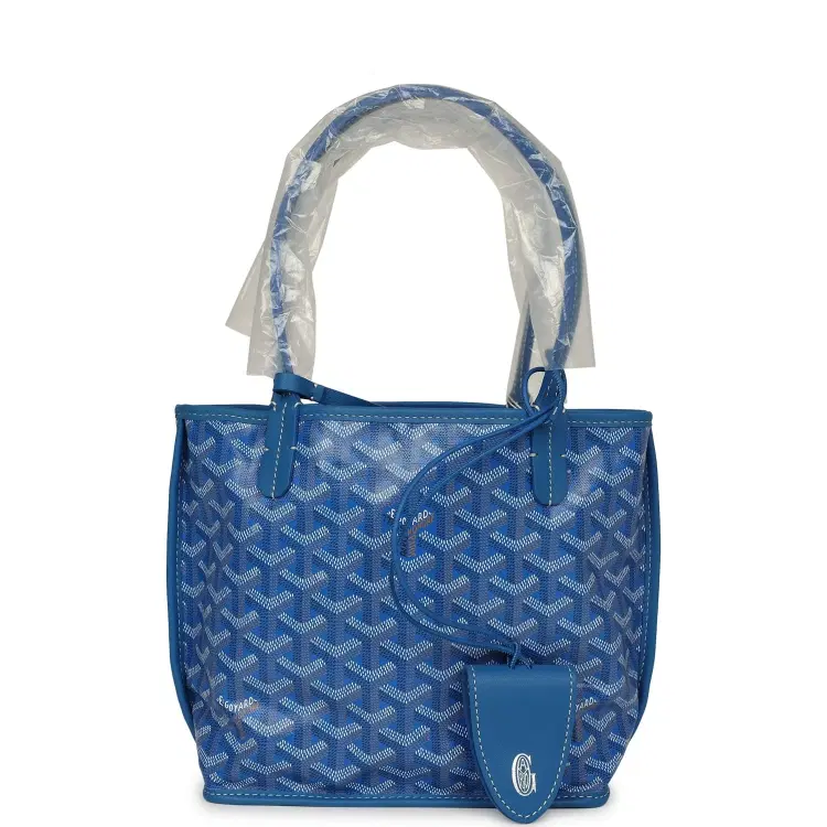 Goyard Goyardine Anjou Sky Blue Mini Bag Palladium Hardware-Hover-Image