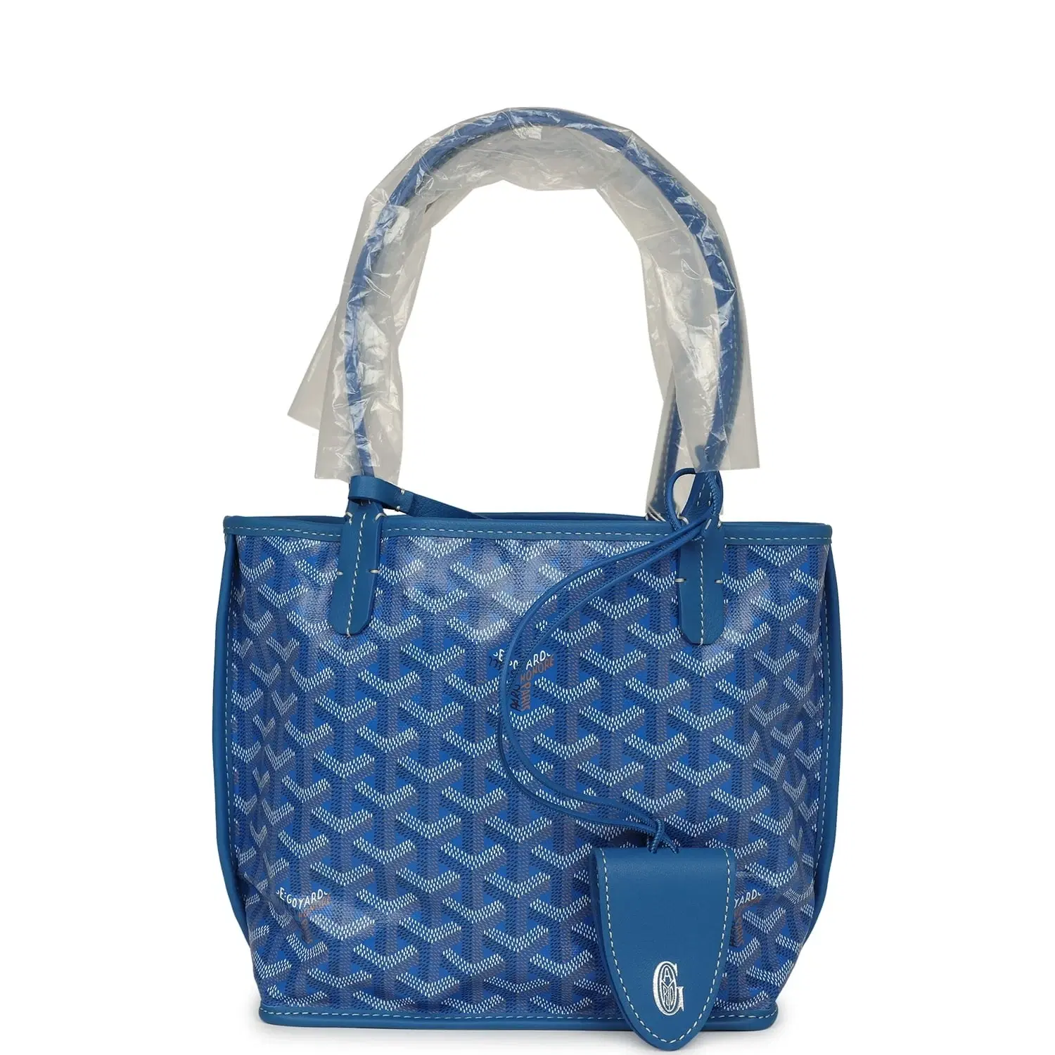 Goyard Goyardine Anjou Sky Blue Mini Bag Palladium Hardware