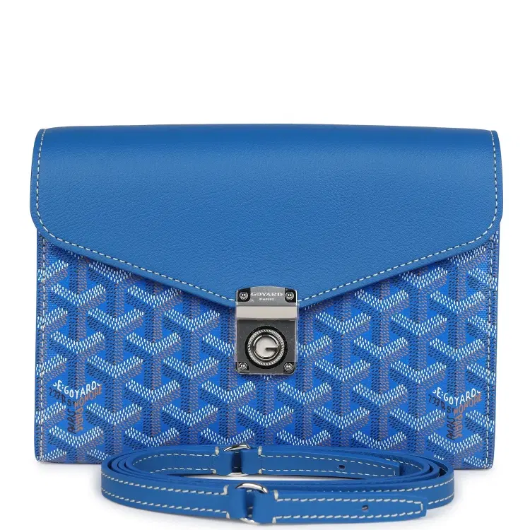 Goyard Goyardine Sky Blue Chypre Wallet-Pouch Palladium Hardware-Hover-Image
