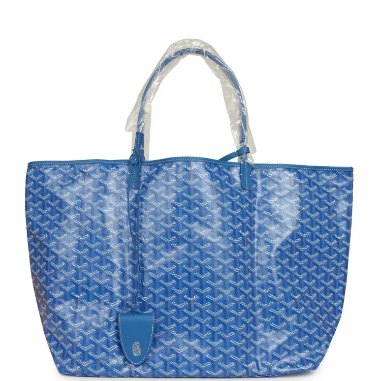 Goyard Goyardine Sky Blue Saint Louis GM Tote Bag Palladium Hardware-Hover-Image