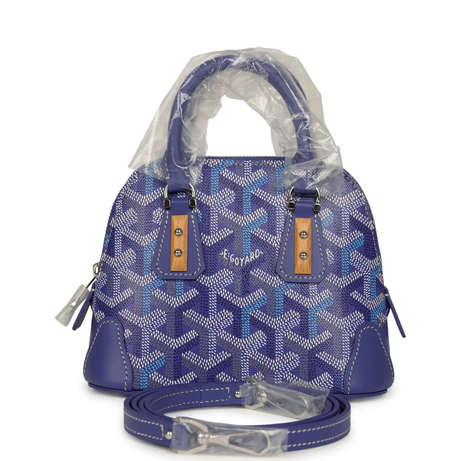 Goyard Goyardine Canvas Blueberry Purple Vendome Nano Bag Palladium Hardware