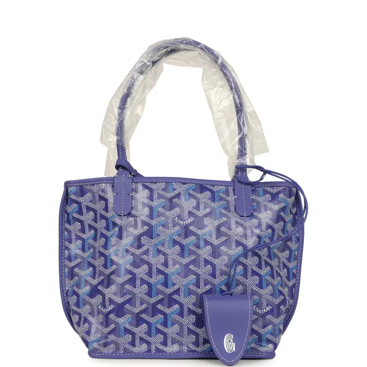 Goyard Goyardine Anjou Blueberry Purple Mini Bag Palladium Hardware-Hover-Image