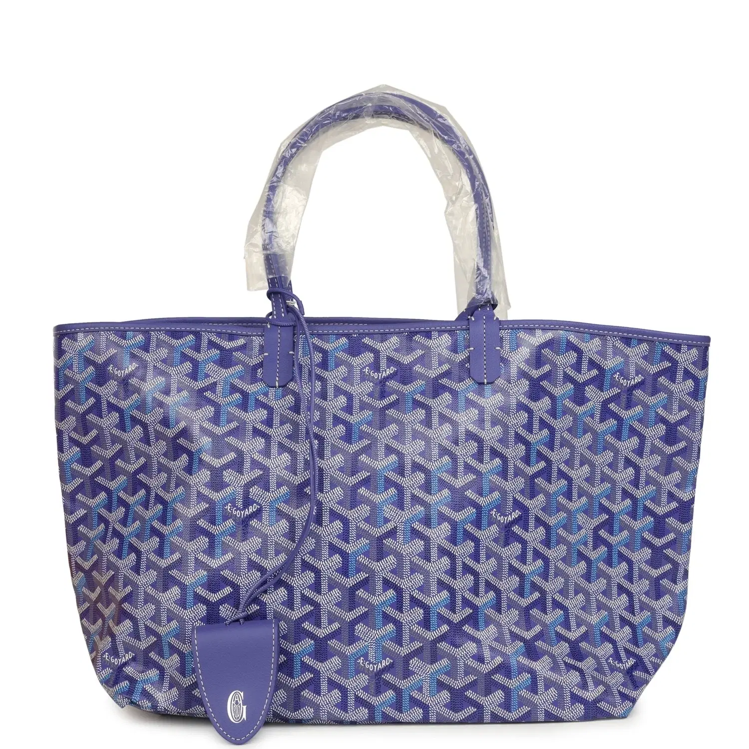 Goyard Goyardine Blueberry Purple Saint Louis PM Tote Palladium Hardware