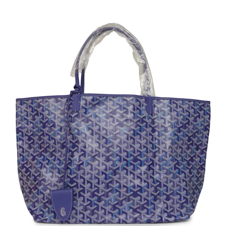Goyard Goyardine Blueberry Purple Saint Louis GM Tote Palladium Hardware-Hover-Image
