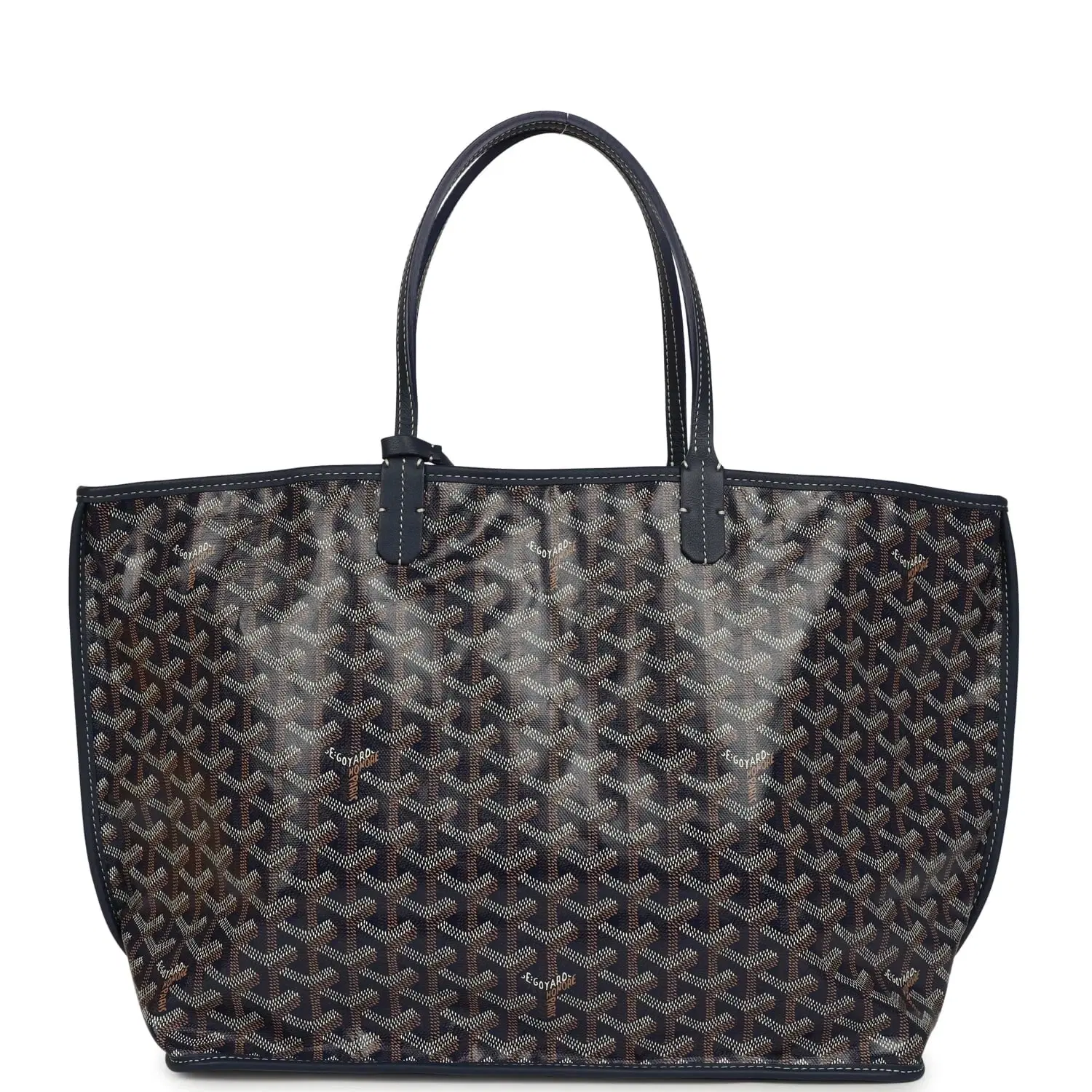 Goyard Anjou PM Navy Goyardine Canvas Palladium Hardware