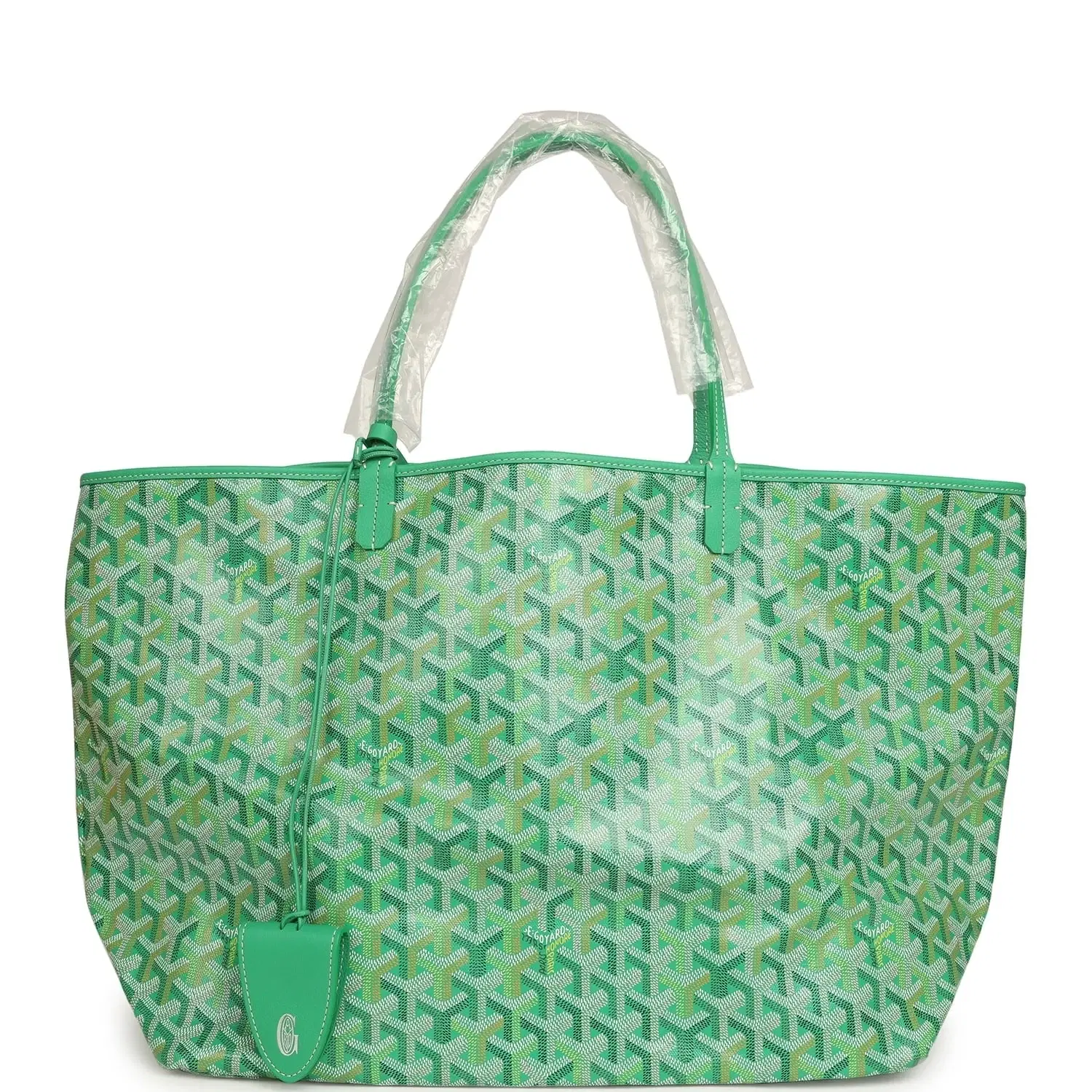 Goyard Goyardine Meadow Green Saint Louis GM Tote Palladium Hardware