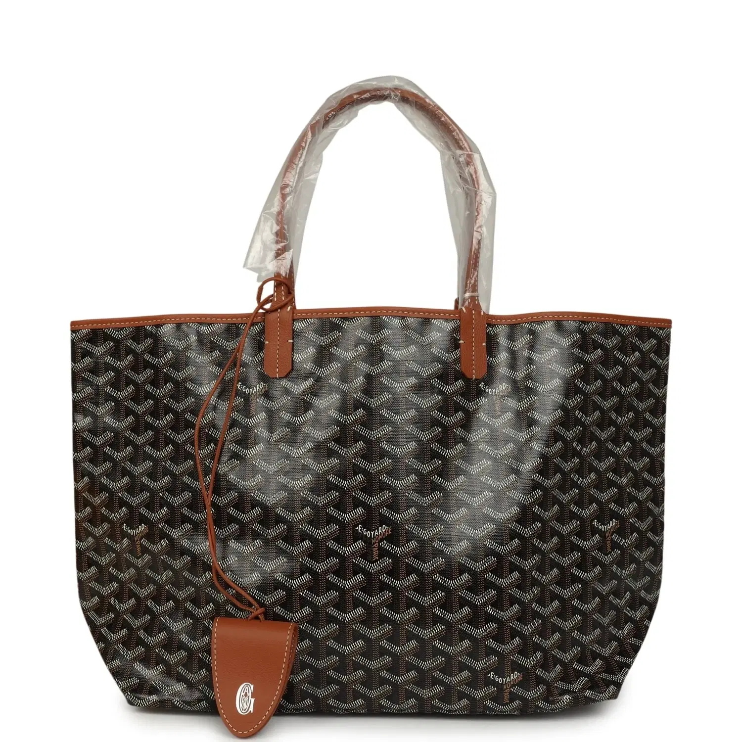 Goyard Goyardine Black and Brown Saint Louis PM Tote Bag Palladium Hardware