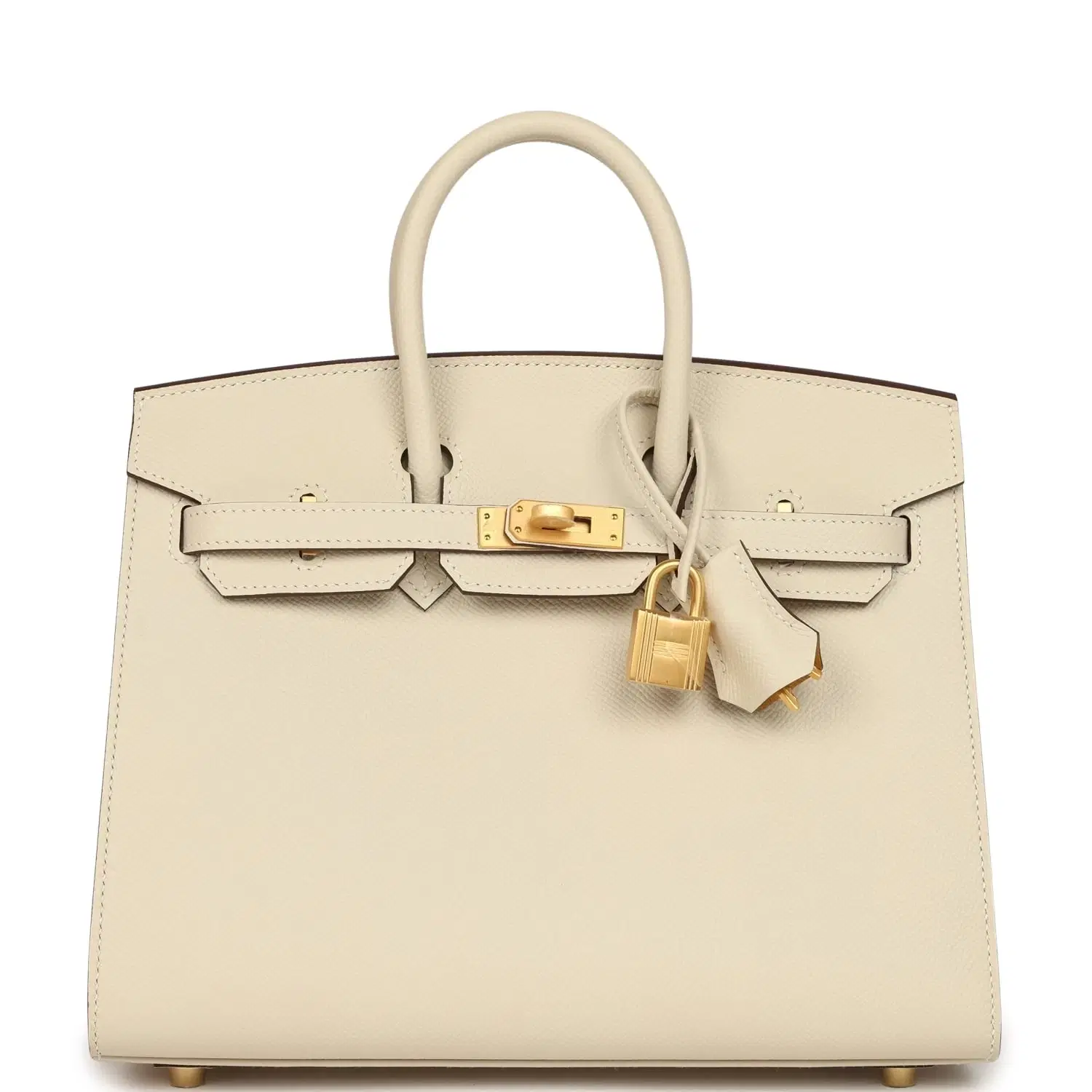 Hermes Special Order (HSS) Birkin Sellier 25 Craie Verso Epsom Brushed Gold Hardware