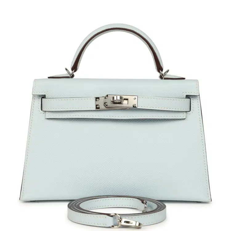 Hermes Kelly Sellier 20 Bleu Brume Epsom Palladium Hardware-Hover-Image