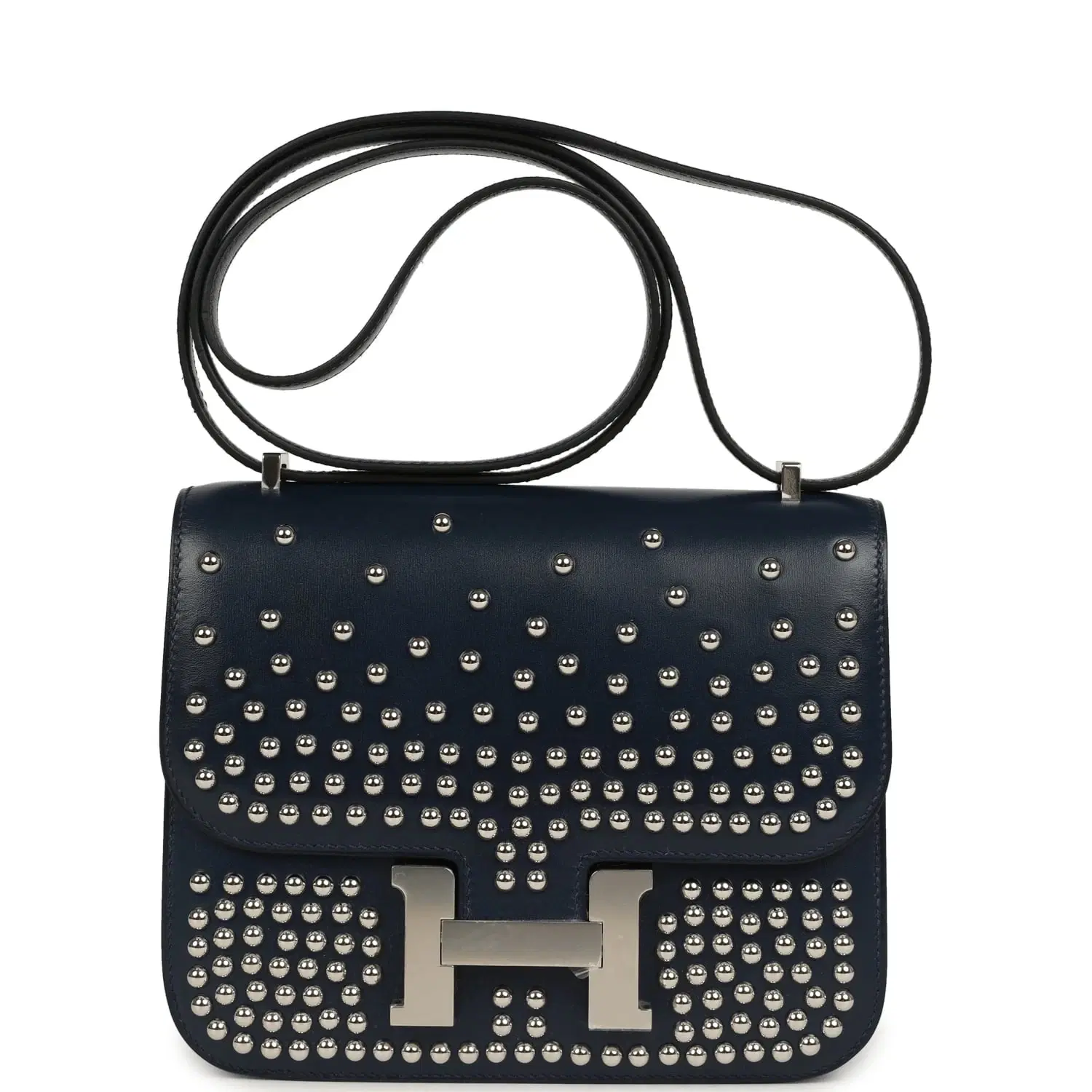 Hermes Constance 18 Clouté Bleu Abysse Box Palladium Hardware