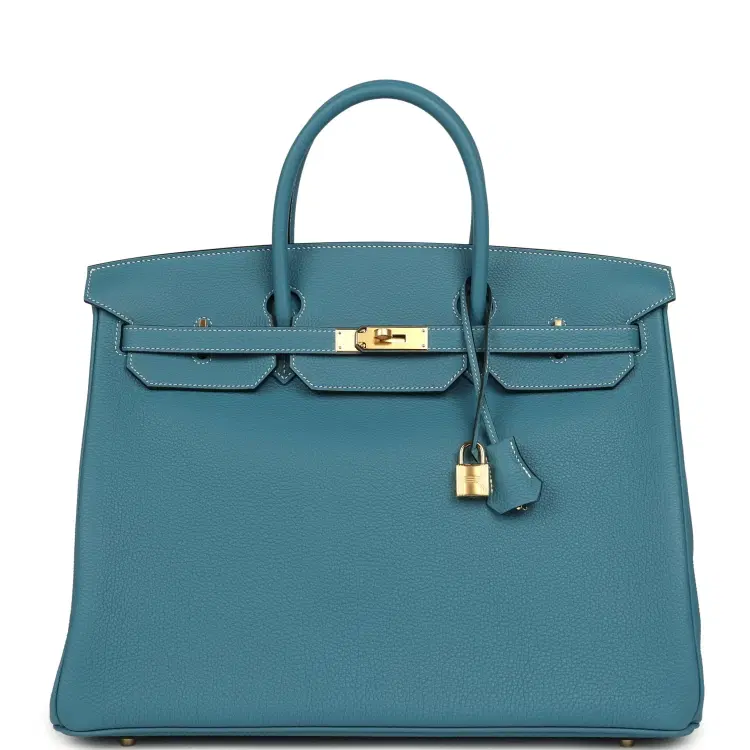 Hermes Birkin 40 Blue Jean Togo Gold Hardware-Hover-Image
