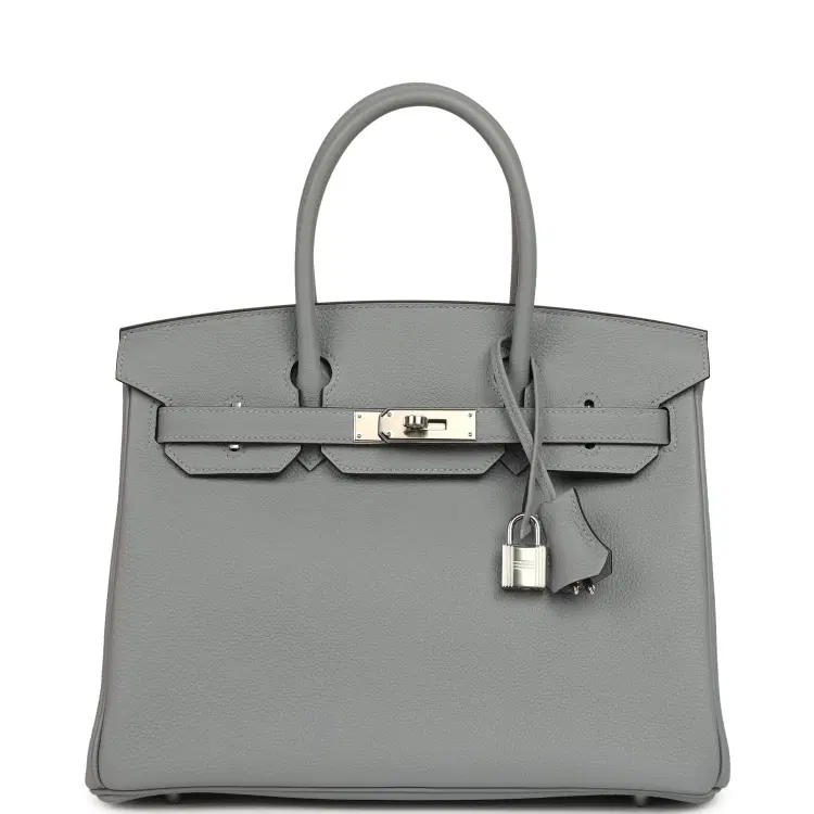 Hermes Birkin 30 Gris Pantin Togo Palladium Hardware-Hover-Image