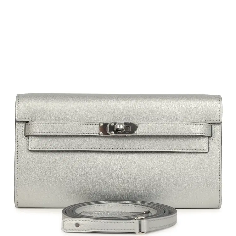 Hermes Kelly Wallet To Go Argent Chevre Chamkilight Palladium Hardware-Hover-Image