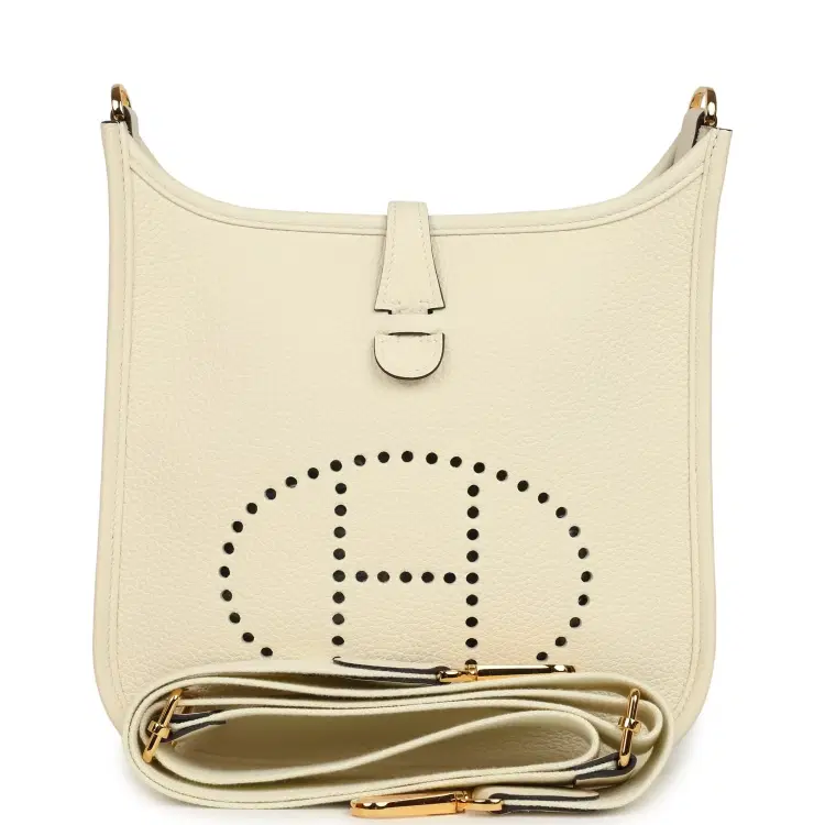Hermes Evelyne 23 Cream Clemence Gold Hardware-Hover-Image