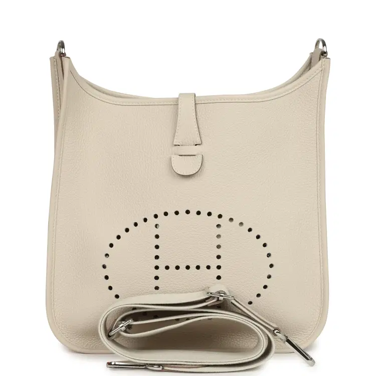 Hermes Evelyne III PM Craie Clemence Palladium Hardware-Hover-Image