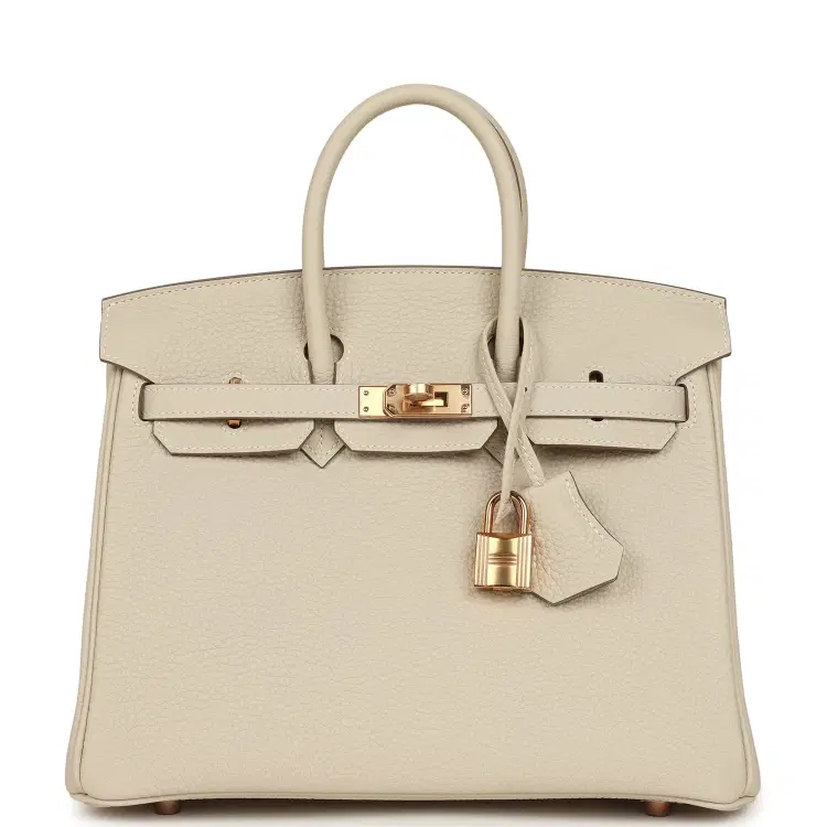 Hermes Birkin 25 Craie Togo Rose Gold Hardware-Hover-Image