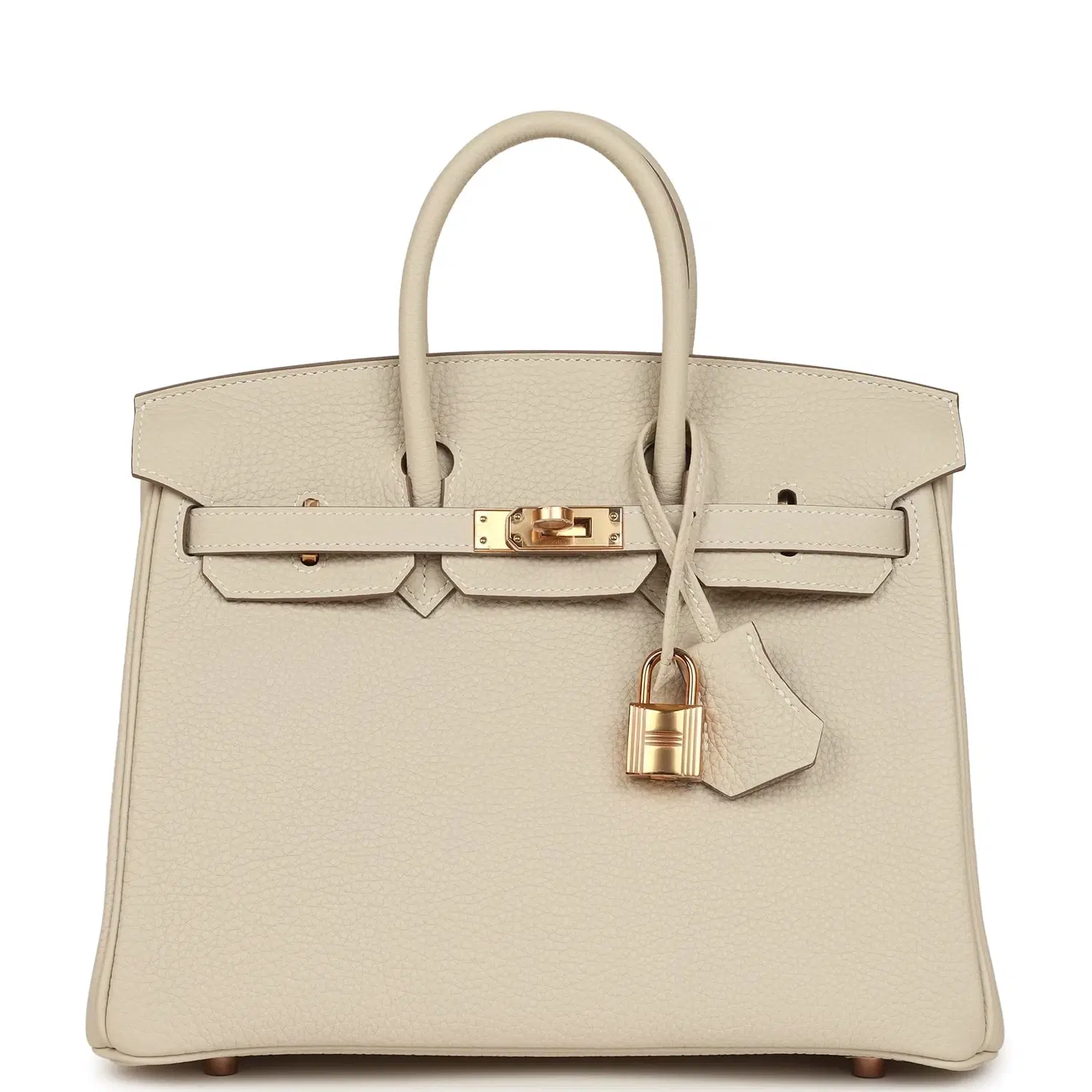 Hermes Birkin 25 Craie Togo Rose Gold Hardware