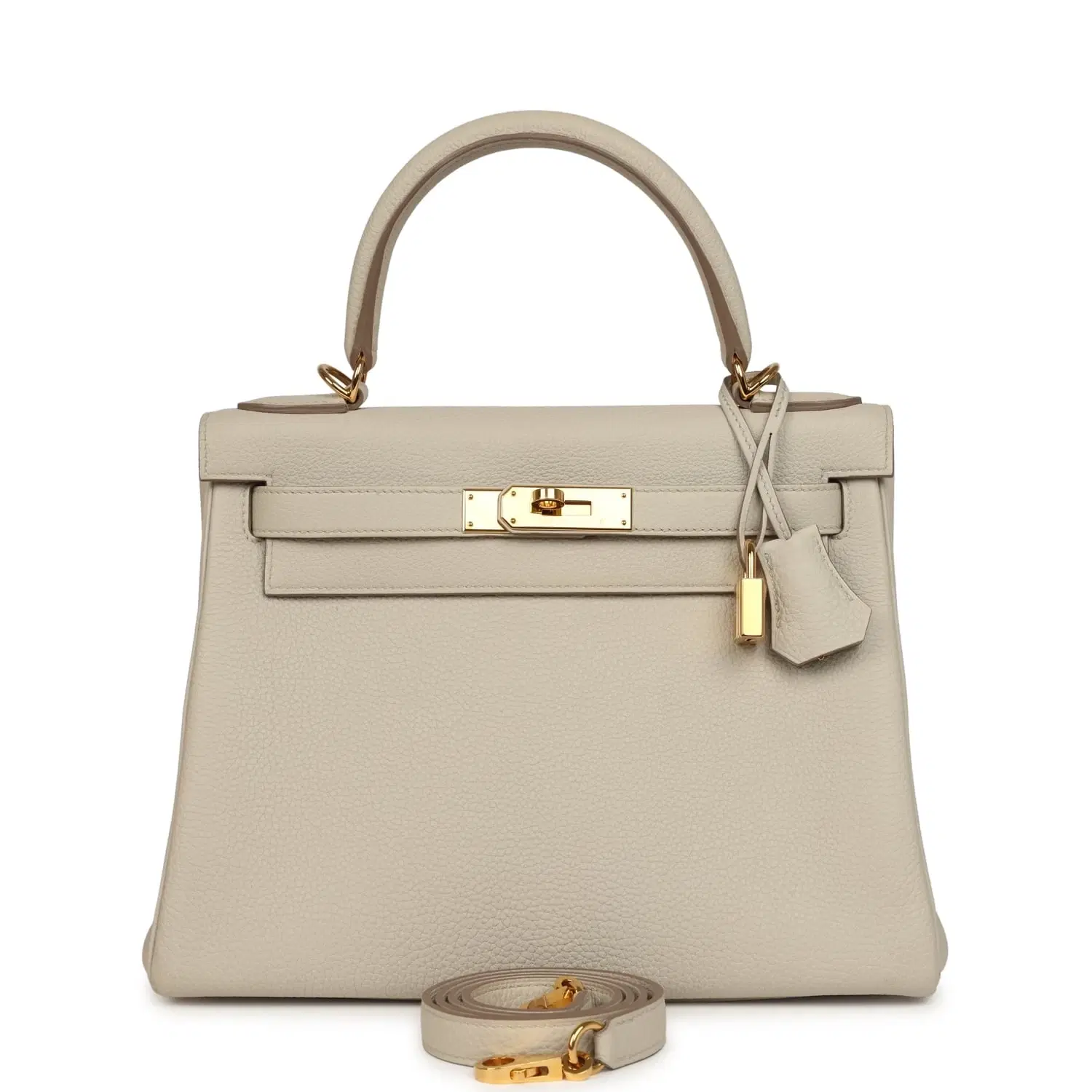 Pre-owned Hermes Kelly Retourne 28 Beton Togo Gold Hardware