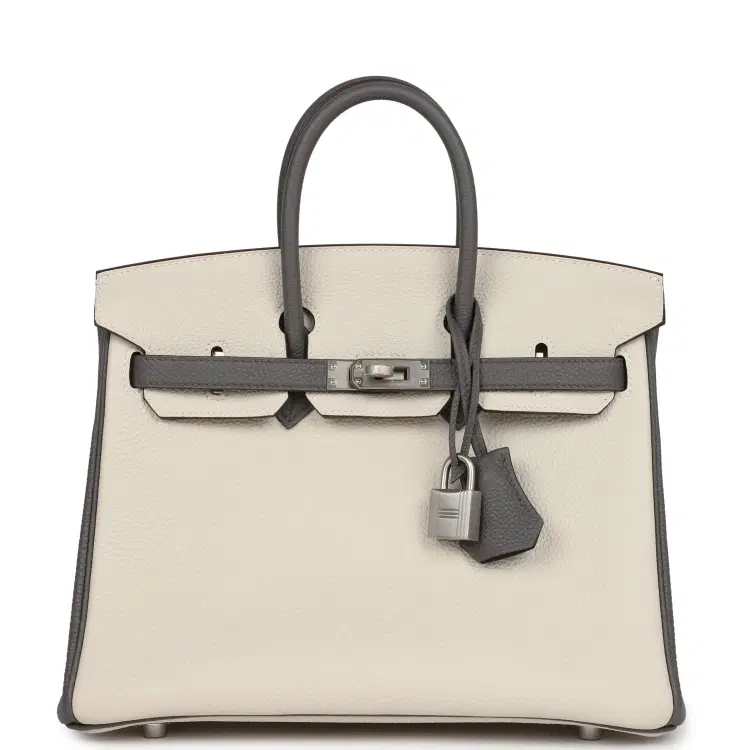 Hermes Special Order (HSS) Birkin 25 Beton and Etain Togo Brushed Palladium Hardware-Hover-Image